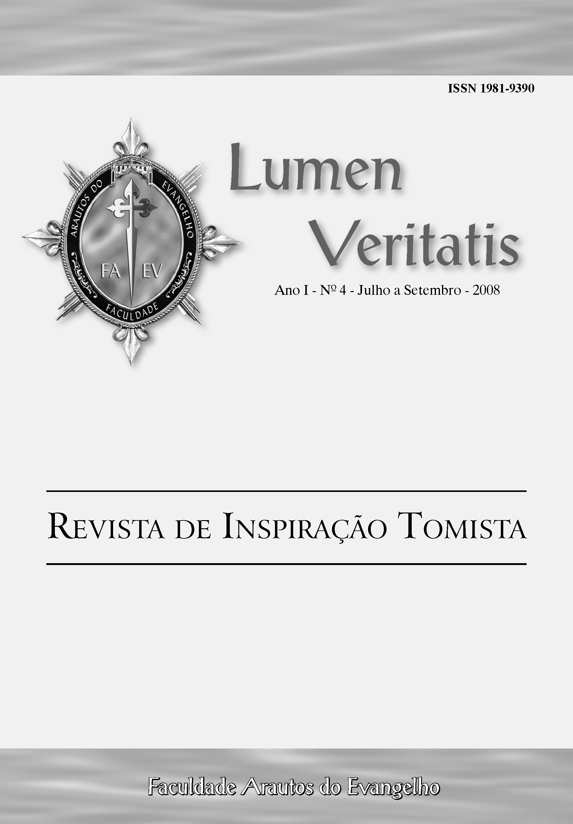 					Visualizar v. 1 n. 4 (2008): Lumen Veritatis - 4
				
